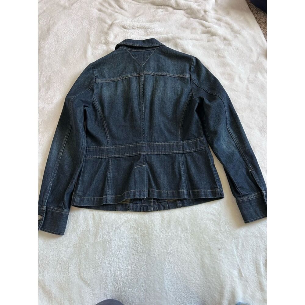 Tommy Hilfiger Dark Wash Denim Jacket Tailored Fit Medium Women’s - Picture 4 of 14